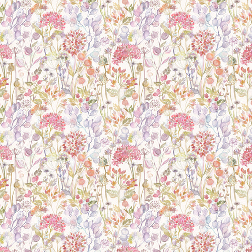Floral Orange Fabric - Country Hedgerow Printed Cotton Fabric (By The Metre) Autumn Voyage Maison