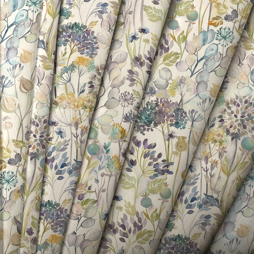 Floral Blue Fabric - Country Hedgerow Printed Cotton Fabric Sky Linen Voyage Maison