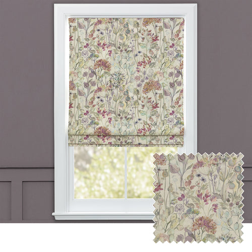 Floral Purple M2M - Country Hedgerow Printed Cotton Made to Measure Roman Blinds Bloom Voyage Maison