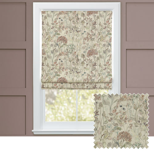 Floral Grey M2M - Country Hedgerow Printed Cotton Made to Measure Roman Blinds Dawn Voyage Maison