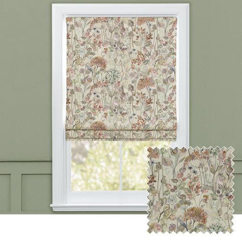 Floral Green M2M - Country Hedgerow Printed Cotton Made to Measure Roman Blinds Dusk Voyage Maison