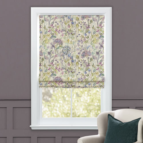 Floral Purple M2M - Country Hedgerow Printed Cotton Made to Measure Roman Blinds Lilac Voyage Maison