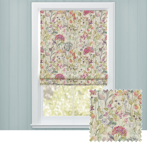 Floral Pink M2M - Country Hedgerow Printed Cotton Made to Measure Roman Blinds Lotus Voyage Maison