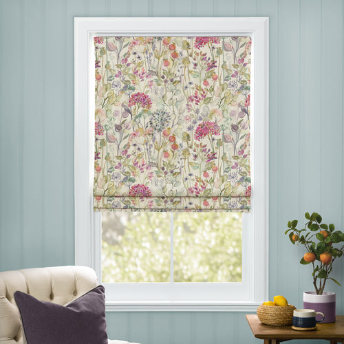 Floral Pink M2M - Country Hedgerow Printed Cotton Made to Measure Roman Blinds Lotus Voyage Maison