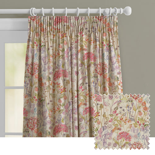 Floral Cream M2M - Country Hedgerow Linen Printed Made to Measure Curtains Autumn Voyage Maison