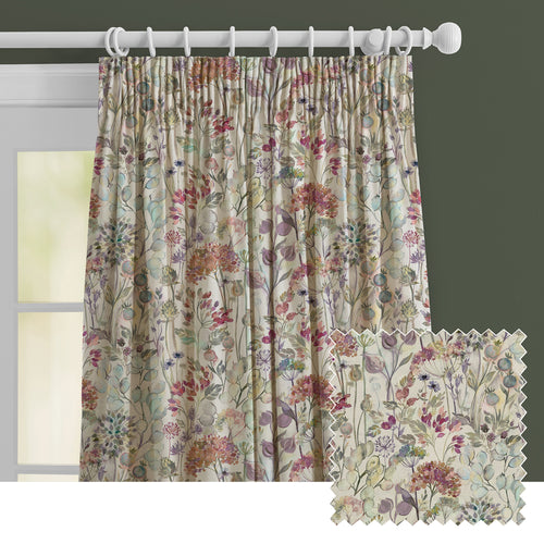 Floral Cream M2M - Country Hedgerow Linen Printed Made to Measure Curtains Bloom Voyage Maison