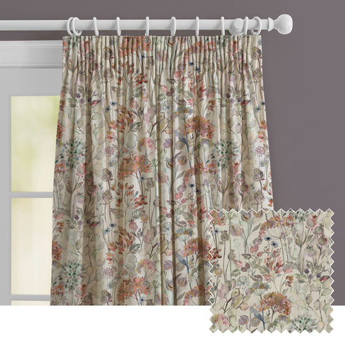 Floral Cream M2M - Country Hedgerow Linen Printed Made to Measure Curtains Dusk Voyage Maison