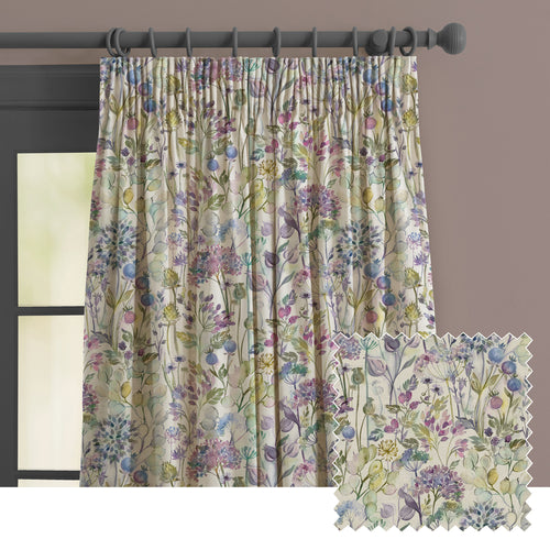 Floral Cream M2M - Country Hedgerow Linen Printed Made to Measure Curtains Lilac Voyage Maison