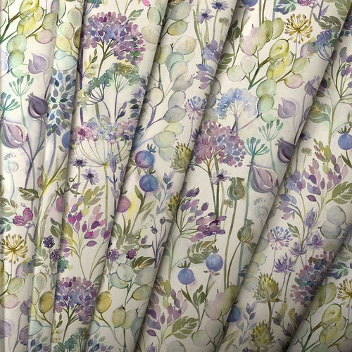 Floral Cream M2M - Country Hedgerow Linen Printed Made to Measure Curtains Lilac Voyage Maison