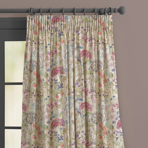 Floral Cream M2M - Country Hedgerow Linen Printed Made to Measure Curtains Linen Voyage Maison