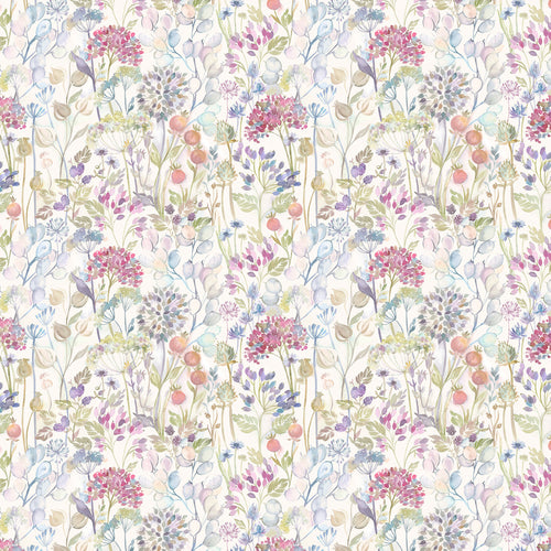 Floral Pink Fabric - Hedgerow Printed Linen Fabric (By The Metre) Natural Voyage Maison