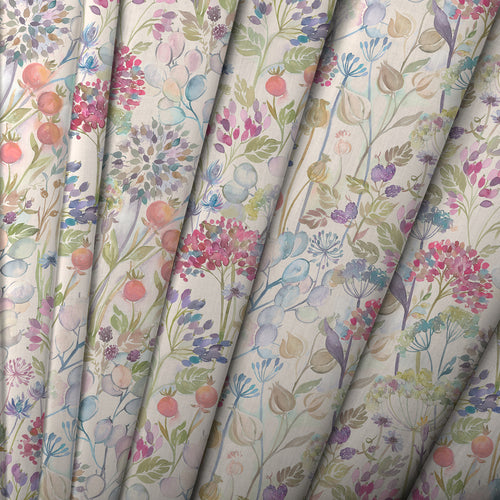 Floral Pink M2M - Hedgerow Printed Linen Made to Measure Roman Blinds Cream Voyage Maison