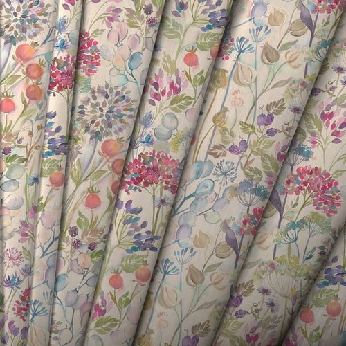 Floral Pink M2M - Hedgerow Printed Linen Made to Measure Roman Blinds Natural Voyage Maison