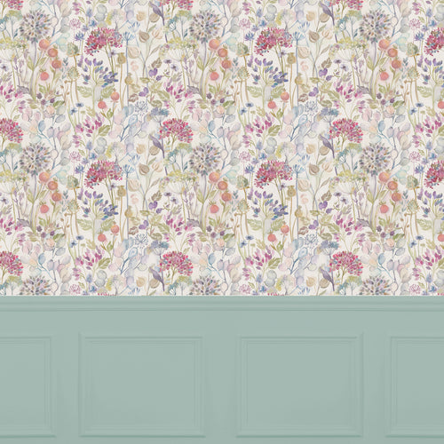 Floral Multi Wallpaper - Hedgerow  1.4m Wide Width Wallpaper (By The Metre) Hedgerow Voyage Maison