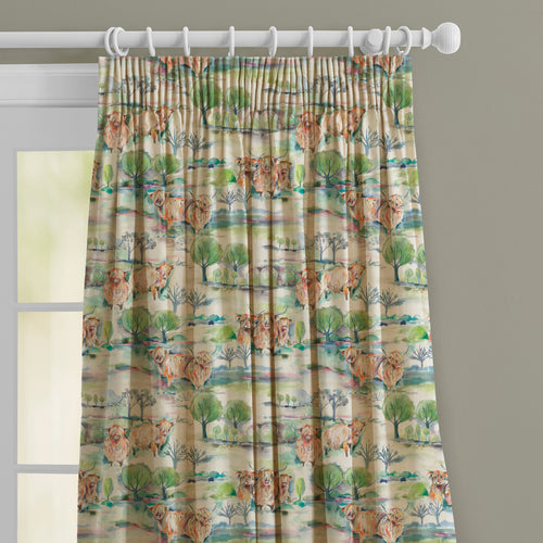 Animal Cream M2M - Heilanherd Printed Made to Measure Curtains Sage Voyage Maison