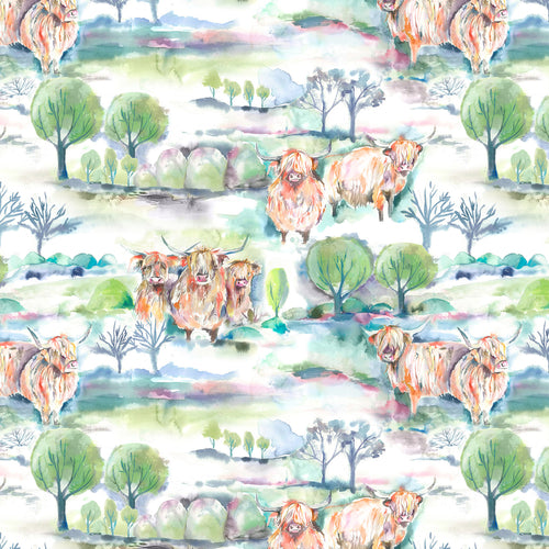 Animal Cream M2M - Heilanherd Printed Made to Measure Curtains Sage Voyage Maison