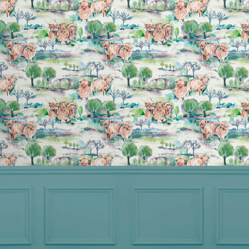 Animal Green Wallpaper - Heilan  1.4m Wide Width Wallpaper (By The Metre) Herd Voyage Maison