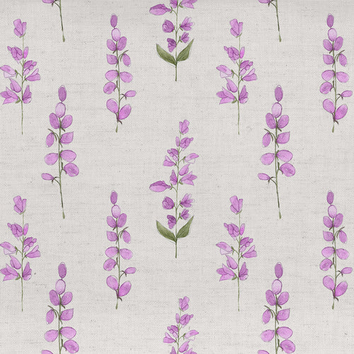 Floral Pink Fabric - Helaine Printed Cotton Fabric (By The Metre) Fuchsia Ecru Voyage Maison