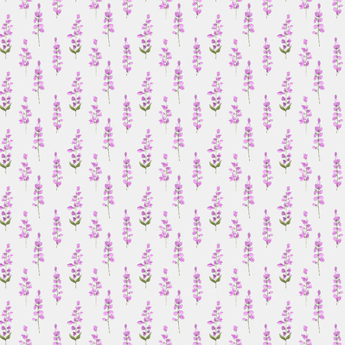 Floral Pink Fabric - Helaine Printed Cotton Fabric (By The Metre) Fuchsia Ecru Voyage Maison