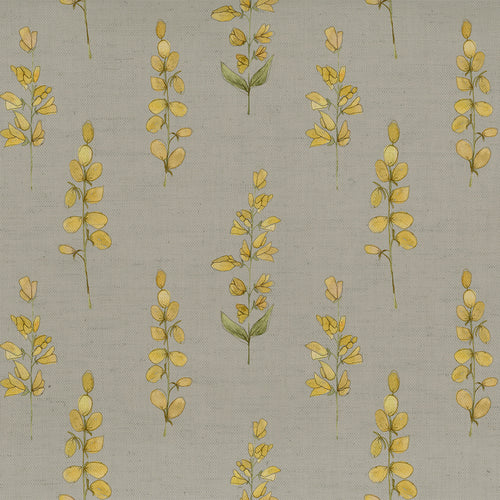Floral Gold Fabric - Helaine Printed Cotton Fabric (By The Metre) Gold Voyage Maison