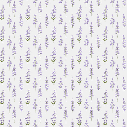 Floral Purple Fabric - Helaine Printed Cotton Fabric (By The Metre) Lilac Voyage Maison