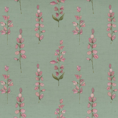 Floral Green Fabric - Helaine Printed Cotton Fabric (By The Metre) Verde Voyage Maison