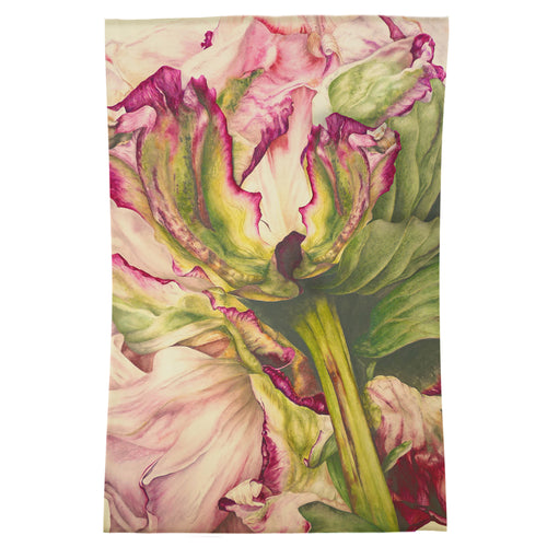 Floral Pink Rugs - Heligan Printed Rug Fuchsia Marie Burke