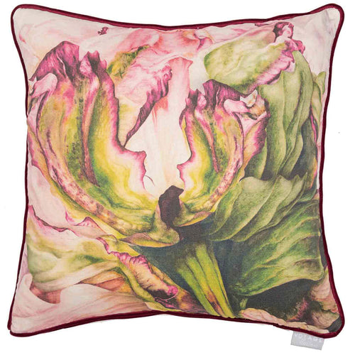 Marie Burke Heligan Printed Feather Cushion in Fuchsia