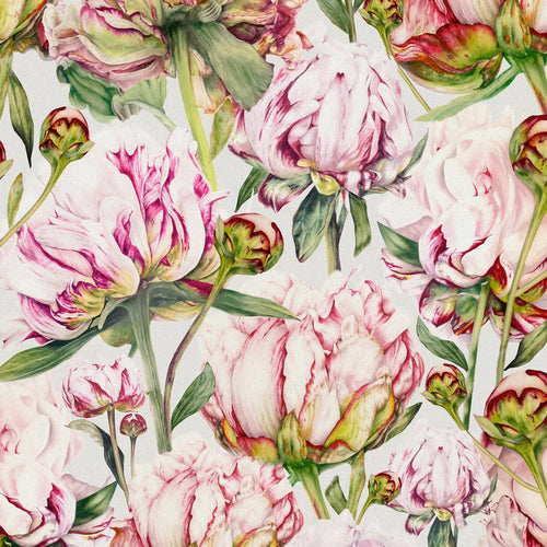 Floral Pink Fabric - Heligan Printed Cotton Fabric (By The Metre) Fuchsia Voyage Maison