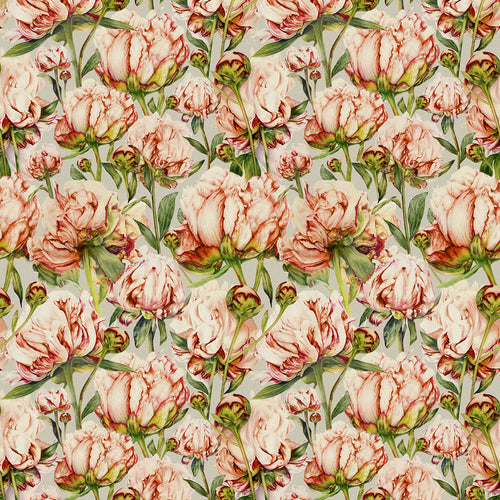 Floral Orange Fabric - Heligan Printed Cotton Fabric (By The Metre) Fuchsia Stone Marie Burke