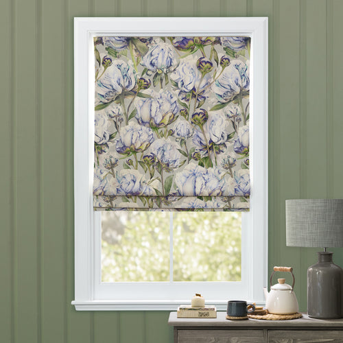 Floral Blue M2M - Heligan Printed Cotton Made to Measure Roman Blinds Cornflower Stone Voyage Maison