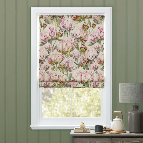 Floral Pink M2M - Heligan Printed Cotton Made to Measure Roman Blinds Fuchsia/Natural Voyage Maison