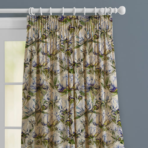 Floral Blue M2M - Heligan Printed Made to Measure Curtains Cornflower Stone Marie Burke