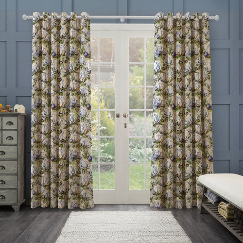 Floral Blue M2M - Heligan Printed Made to Measure Curtains Cornflower Stone Marie Burke