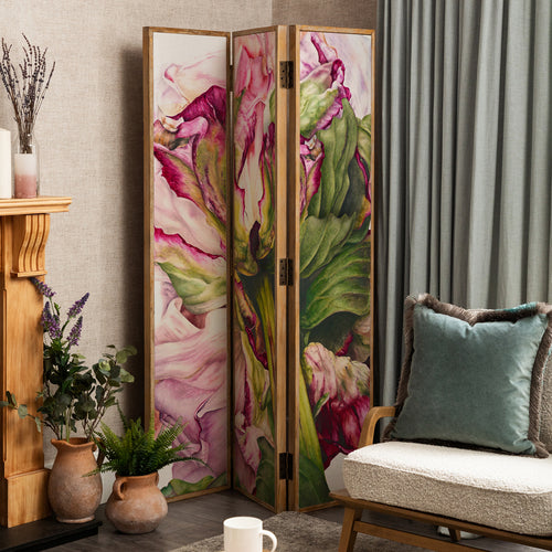 Floral Pink Furniture - Heligan Solid Wood Room Divider Fuchsia Marie Burke