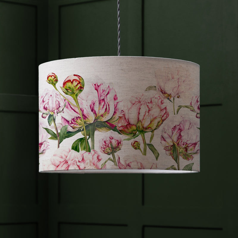 Floral Pink Lighting - Heligan Linen Eva Lamp Shade Fuchsia Marie Burke