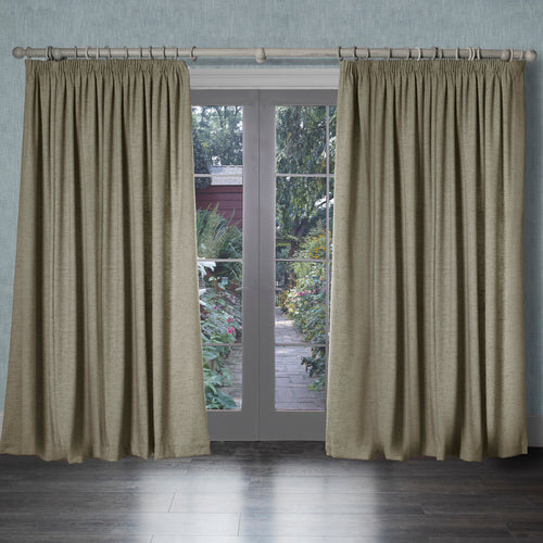 Plain Grey Curtains - Helmsley Woven Pencil Pleat Curtains Jute Voyage Maison
