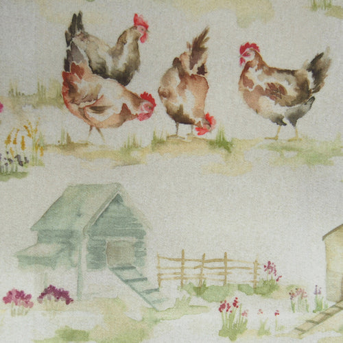 Animal Multi Fabric - Henny Penny Printed Linen Fabric (By The Metre) Linen Voyage Maison