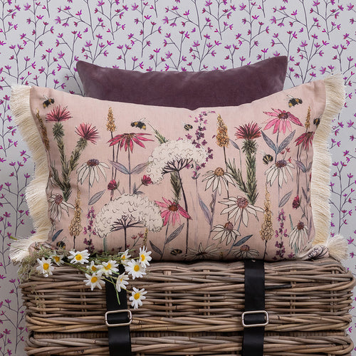 Voyage Maison Hermione Printed Feather Cushion in Blush