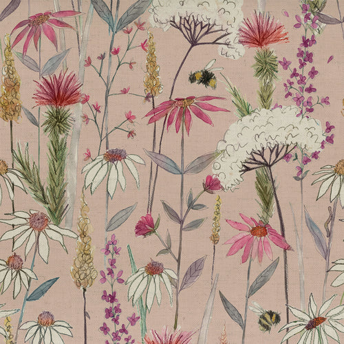 Floral Pink Fabric - Hermione Printed Cotton Fabric (By The Metre) Blush Voyage Maison