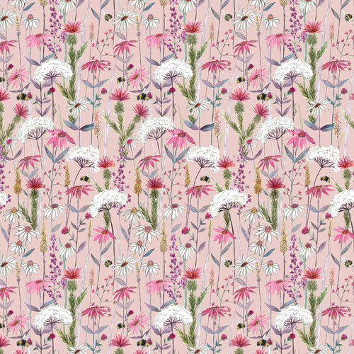 Floral Pink Fabric - Hermione Printed Cotton Fabric (By The Metre) Blush Voyage Maison