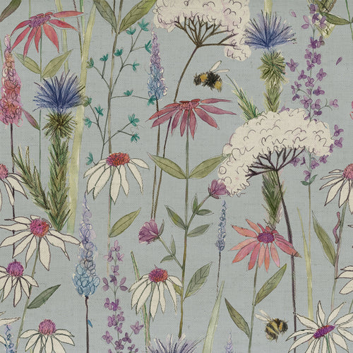Floral Blue Fabric - Hermione Printed Cotton Fabric (By The Metre) Dawn Voyage Maison