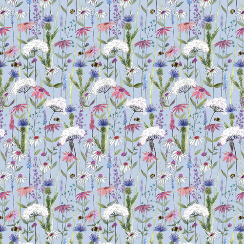 Floral Blue Fabric - Hermione Printed Cotton Fabric (By The Metre) Dawn Voyage Maison