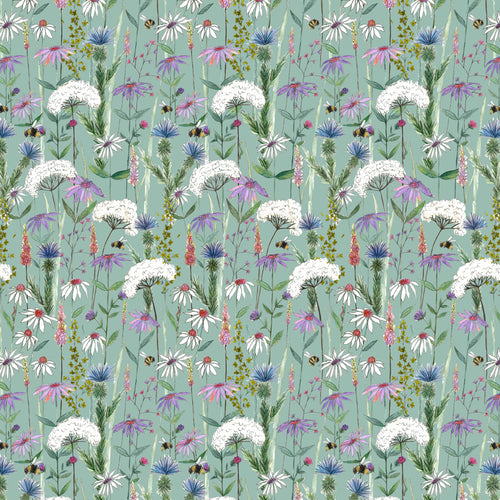 Floral Green Fabric - Hermione Printed Cotton Fabric (By The Metre) Verde Voyage Maison