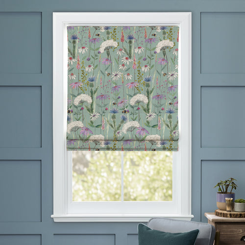 Floral Green M2M - Hermione Printed Cotton Made to Measure Roman Blinds Verde Voyage Maison