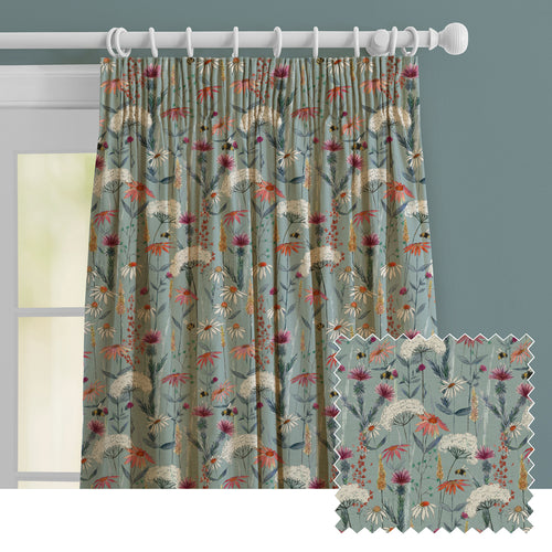 Floral Blue M2M - Hermione Printed Made to Measure Curtains Cornflower Voyage Maison