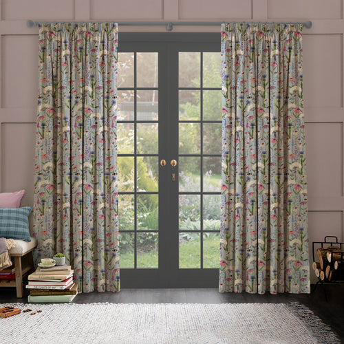 Floral Blue M2M - Hermione Printed Made to Measure Curtains Dawn Voyage Maison