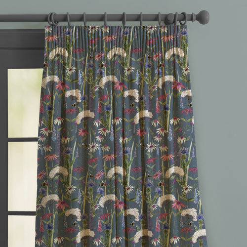 Floral Blue M2M - Hermione Printed Made to Measure Curtains Indigo Voyage Maison