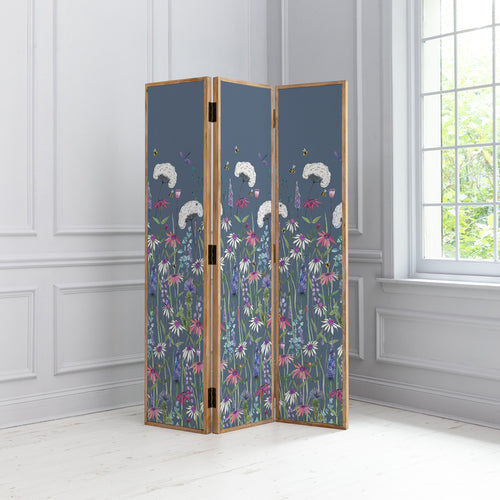 Floral Blue Furniture - Hermione Solid Wood Room Divider Indigo Voyage Maison