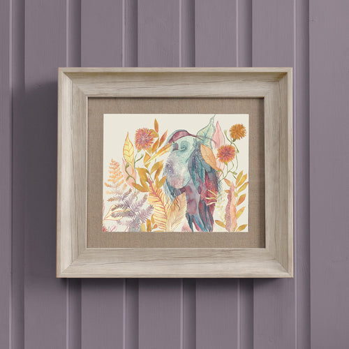 Floral Orange Wall Art - Heron  Framed Print Birch/Linen Voyage Maison